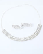 Silver Plated Stone Studded Choker Jewellery Set-VOJ207