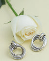 Silver Plated Circluar Studs Earring-VOJ213