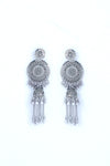 Silver Plated Oxidised Ghungharoo Studded Earrings-VOJ216