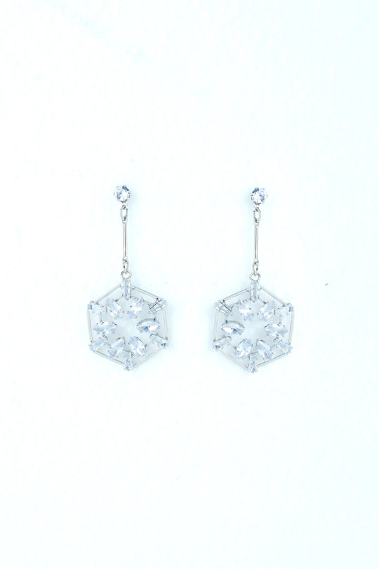 Silver Plated Stone Studded Circluar Earrings-VOJ227