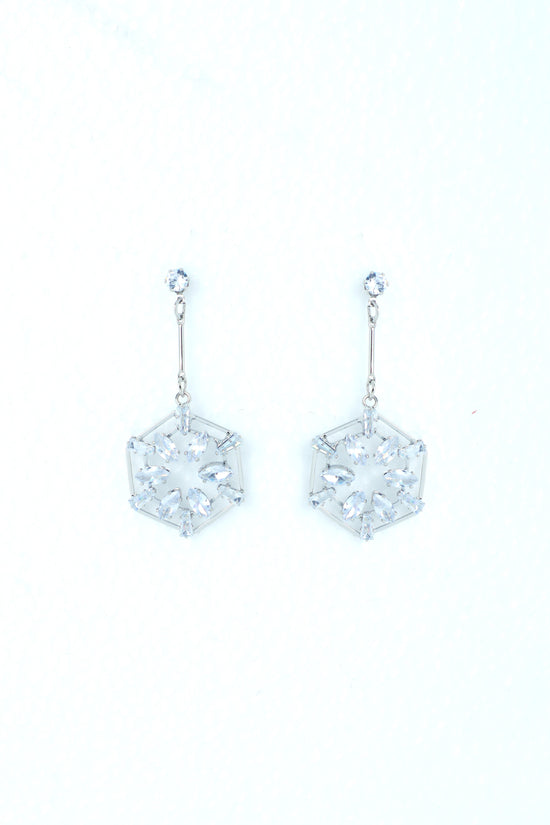 Silver Plated Stone Studded Circluar Earrings-VOJ227