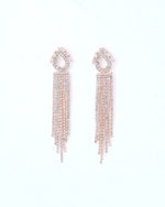 Gold Plated Stone Studded Drop Earrings-VOJ230