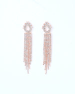 Gold Plated Stone Studded Drop Earrings-VOJ230