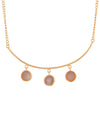 One Gram Gold Plated Stone Studded Necklace and Earrings Set-VOJ248