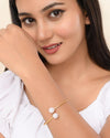 One Gram Gold Plated Pearl Studded Bracelet-VOJ264