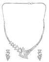 Silver Plated AD Studded Designer Handcrafted Jewellery Set-VOJ267