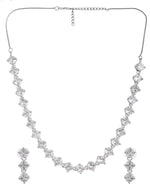 Silver Plated AD Studded Choker Jewellery Set-VOJ269