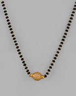 Gold-Plated AD-Studded & Beaded Mangalsutra-VOJ289