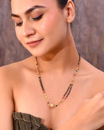 Gold-Plated AD-Studded & Beaded Layered Mangalsutra-VOJ300