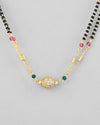 Gold-Plated AD-Studded & Beaded Layered Mangalsutra-VOJ300