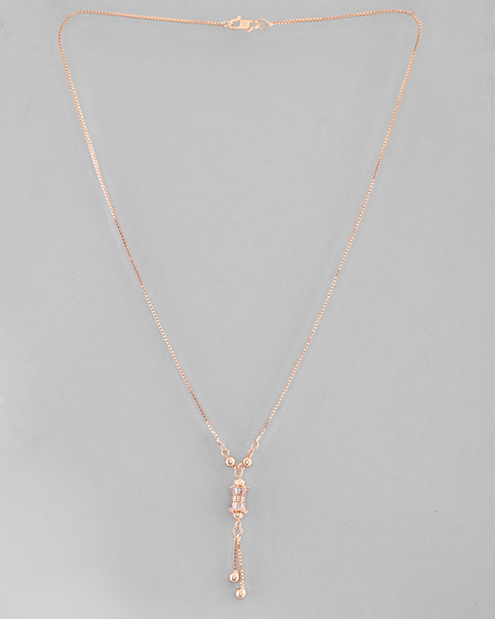 Rose Gold Plated AD Stone Studded Chain-VOJ302