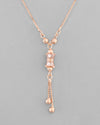 Rose Gold Plated AD Stone Studded Chain-VOJ302