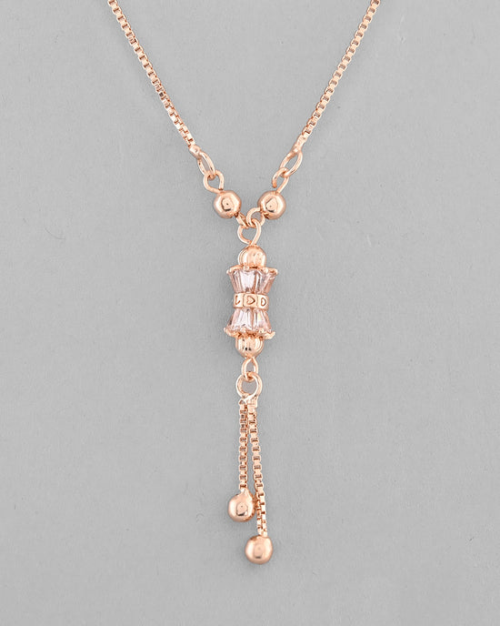 Rose Gold Plated AD Stone Studded Chain-VOJ302