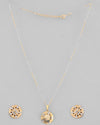 White and Yellow Gold Plated Chain With Flower shaped Pandent And Flower shaped Earrings-VOJ304