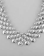 Silver Plated Long Necklace With Earrings Set-VOJ306