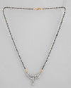 Silver-Plated AD Stone And Beaded Mangalsutra-VOJ309