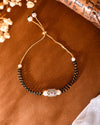 Silver Plated AD Stone Studded Cylindrical Shaped Mangalsutra Bracelet-VOJ312