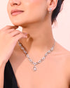 Silver-Plated AD-Studded Designer Jewellery Set-VOJ317