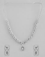 Silver-Plated AD-Studded Designer Jewellery Set-VOJ317