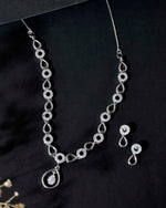 Silver-Plated AD-Studded Designer Jewellery Set-VOJ317