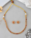 Gold Plated Designer Handcrafted Necklace With Earrings-VOJ327