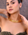 Gold-Plated Muti Layared  Hasli Necklace-VOJ330