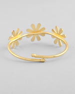 Gold Plated with 3 Flower and Pearl Kada Bracelet-VOJ333