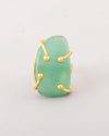 Gold Plated Big Green Stone Studded Ring-VOJ338