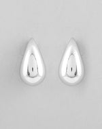 Silver Plated Teardrop-Shaped Stud Earrings-VOJ342