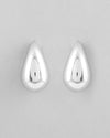 Silver Plated Teardrop-Shaped Stud Earrings-VOJ342