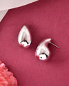 Silver Plated Teardrop-Shaped Stud Earrings-VOJ342