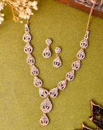 CZ Stone Studded Gold Plated Jewellery Set-VOJ343