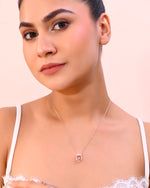 Rose Gold Plated Chain With AD Studded crown Shaped Pendent-VOJ350