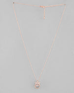 Rose Gold Plated Chain With AD Studded crown Shaped Pendent-VOJ350