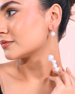 Pearl Studded Handcrafted Classic Drop Earrings-VOJ367