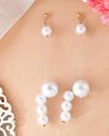 Pearl Studded Handcrafted Classic Drop Earrings-VOJ367