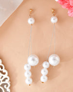 Pearl Studded Handcrafted Classic Drop Earrings-VOJ367