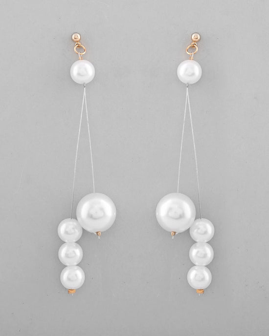 Pearl Studded Handcrafted Classic Drop Earrings-VOJ367