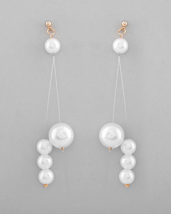 Pearl Studded Handcrafted Classic Drop Earrings-VOJ367