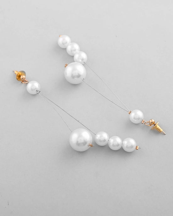 Pearl Studded Handcrafted Classic Drop Earrings-VOJ367