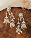 Gold plated Kundan Contemporary Up & Down Jhumka Earrings-VOJ369