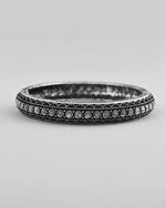 Rhodium-Plated Contemporay Oxidized Cuff Bracelet-VOJ373