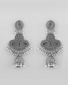 Silver plated Oxidized Contemporary Jhumka Earrings-VOJ374