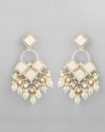 Gold Plated geometrical Shaped Classic Drop Earrings-VOJ378