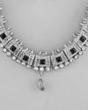 Silver Plated Black Stone Studded Oxidized Jewellery Set-VOJ385