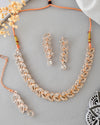 Gold Plated CZ-Studded Jewellery Set With Mangtikka-VOJ394