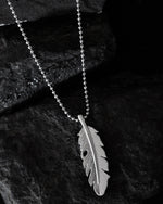 Silver Plated Men Chain With Leaf Shaped Pendent-VOJ399