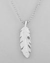 Silver Plated Men Chain With Leaf Shaped Pendent-VOJ399