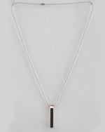 Silver Plated Men Chain With Rectangular Shaped Pendent-VOJ400