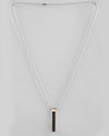 Silver Plated Men Chain With Rectangular Shaped Pendent-VOJ400